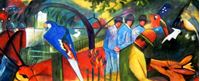 Bild von August Macke - Zoologischer Garten t91919 75x180cm exzellentes Ölgemälde