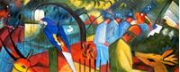 Imagen de August Macke - Zoologischer Garten t91920 75x180cm exzellentes Ölgemälde