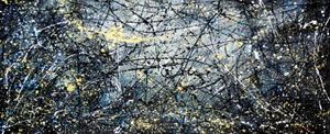 Afbeelding van Autumn Rhythm Homage of Pollock t91923 75x180cm abstraktes Ölgemälde handgemalt