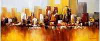 Изображение Abstrakt New York Manhattan Skyline im Herbst t91930 75x180cm abstraktes Ölbild