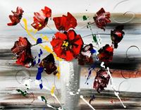 Εικόνα της Abstrakt - Buntes Blumenvasen Stillleben c92018 50x60cm modernes Ölgemälde