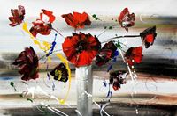 Εικόνα της Modern Art - Buntes Blumenvasen Stillleben d92033 60x90cm modernes Ölgemälde