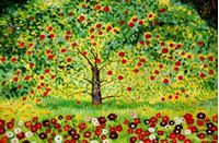 Afbeelding van Gustav Klimt - Der Apfelbaum d92034 60x90cm bemerkenswertes Ölgemälde handgemalt