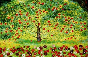 Afbeelding van Gustav Klimt - Der Apfelbaum d92034 60x90cm bemerkenswertes Ölgemälde handgemalt