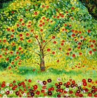 Afbeelding van Gustav Klimt - Der Apfelbaum e92025 60x60cm bemerkenswertes Ölgemälde handgemalt