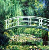 Resim Claude Monet - Brücke über dem Seerosenteich g92012 80x80cm Ölbild handgemalt Museumsqualität