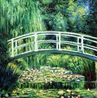 Immagine di Claude Monet - Brücke über dem Seerosenteich g92012 80x80cm Ölbild handgemalt Museumsqualität