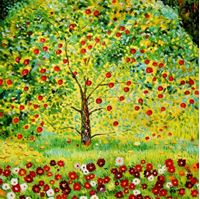 Afbeelding van Gustav Klimt - Der Apfelbaum g92044 80x80cm bemerkenswertes Ölgemälde handgemalt