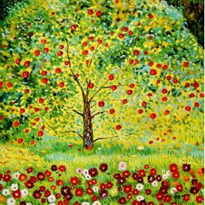 Afbeelding van Gustav Klimt - Der Apfelbaum g92044 80x80cm bemerkenswertes Ölgemälde handgemalt