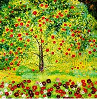 Afbeelding van Gustav Klimt - Der Apfelbaum h92050 90x90cm bemerkenswertes Ölgemälde handgemalt