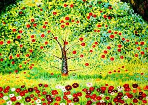 Picture of Gustav Klimt - Der Apfelbaum i92053 80x110cm bemerkenswertes Ölgemälde handgemalt