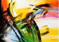 Bild von Abstract - Impact study i92058 80x110cm abstraktes Ölgemälde