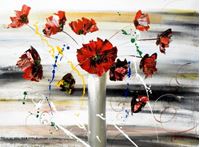 Εικόνα της Modern Art - Buntes Blumenvasen Stillleben k92061 90x120cm modernes Ölgemälde
