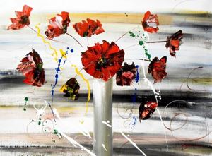 Εικόνα της Modern Art - Buntes Blumenvasen Stillleben k92061 90x120cm modernes Ölgemälde