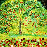 Resim Gustav Klimt - Der Apfelbaum m92067 120x120cm bemerkenswertes Ölgemälde handgemalt Museumsqualität