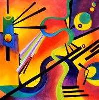 Bild von Wassily Kandinsky - Freudsche Fehlleistung m92071 120x120cm abstraktes Ölgemälde