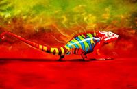 Εικόνα της Modern Abstract - The colored chameleon p92080 120x180cm exzellentes Ölgemälde