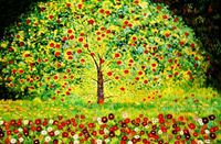 Resim Gustav Klimt - Der Apfelbaum p92084 120x180cm bemerkenswertes Ölgemälde handgemalt Museumsqualität