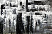 Afbeelding van Abstrakt - Nacht in New York p92086 120x180cm Ölgemälde handgemalt