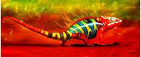 Εικόνα της Modern Abstract - The colored chameleon t92075 75x180cm exzellentes Ölgemälde