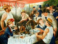 Resim Pierre Renoir - Frühstück der Ruderer k92011 90x120cm exzellentes Ölgemälde Museumsqualität
