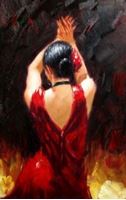 Εικόνα της Modern Art - Feuer des Flamenco d92251 60x90cm stilvolles Ölgemälde