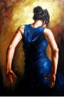 Εικόνα της Modern Art - Feuer des Flamenco d92252 60x90cm stilvolles Ölgemälde