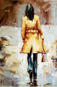 Picture of Modern Art - Walking Lady d92258 60x90cm exquisites Ölbild