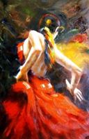 Εικόνα της Modern Art - Feuer des Flamenco d92261 60x90cm stilvolles Ölgemälde