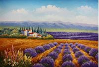 Εικόνα της Lavendelfeld in der Toskana d92267 60x90cm fantastisches Ölbild handgemalt