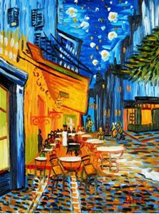 Image de Vincent van Gogh - Nachtcafe a92098 30x40cm exzellentes Ölgemälde handgemalt