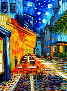 Resim Vincent van Gogh - Nachtcafe a92099 30x40cm exzellentes Ölgemälde handgemalt