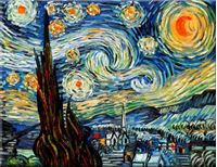 Bild von Vincent van Gogh - Sternennacht a92104 30x40cm exzellentes Ölgemälde handgemalt