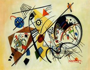 Bild von Wassily Kandinsky - Querlinie a92105 30x40cm exzellentes Ölgemälde