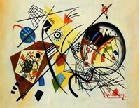 Resim Wassily Kandinsky - Querlinie a92106 30x40cm exzellentes Ölgemälde