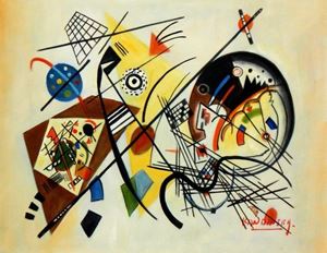 Bild von Wassily Kandinsky - Querlinie a92106 30x40cm exzellentes Ölgemälde