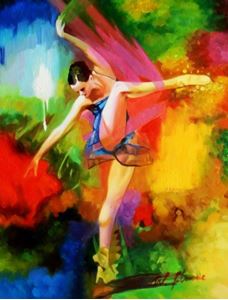 Εικόνα της Modern Art - The dancing queen a92467 30x40cm Ölbild handgemalt