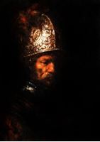 Obrazek Rembrandt - Mann mit Goldhelm a92490 30x40cm edles Ölgemälde handgemalt Museumsqualität