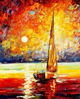 Εικόνα της Modern Art - Segelboot bei Amrum b92118 40x50cm modernes Ölgemälde