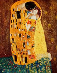 Resim Gustav Klimt - Der Kuss b92122 40x50cm Jugendstil Ölgemälde handgemalt