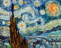 Obrazek Vincent van Gogh - Sternennacht b92136 40x50cm exzellentes Ölgemälde handgemalt