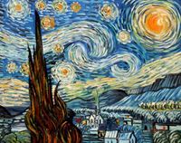 Bild von Vincent van Gogh - Sternennacht b92137 40x50cm exzellentes Ölgemälde handgemalt