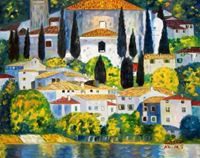 Afbeelding van Gustav Klimt - Kirche in Cassone b92138 40x50cm Ölgemälde handgemalt