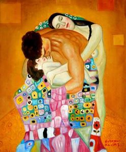Resim Gustav Klimt - Die Familie c92147 50x60cm Jugendstil Ölbild
