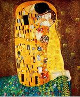 Immagine di Gustav Klimt - Der Kuss c92150 50x60cm Jugendstil Ölgemälde handgemalt
