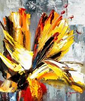 Immagine di Abstract - yellow orchid c92153 50x60cm Ölgemälde handgemalt