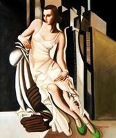 Afbeelding van Homage of T. de Lempicka - Portrait der Madame Allan Bott c92155 50x60cm Ölbild handgemalt