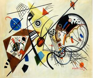 Resim Wassily Kandinsky - Querlinie c92162 50x60cm exzellentes Ölgemälde