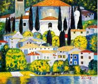 Afbeelding van Gustav Klimt - Kirche in Cassone c92163 50x60cm Ölgemälde handgemalt