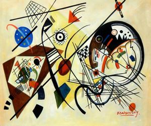 Resim Wassily Kandinsky - Querlinie c92167 50x60cm exzellentes Ölgemälde